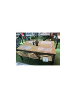 Table De Jardin COME 160/240 X 100 Cm -- Graphite / Oak -Garantia Soldes Magasin table de jardin come 160240 x 100 cm graphite oak graphite oak 3