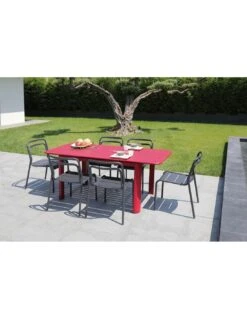 Table De Jardin Eos Extensible 130/180 Cm En Aluminium - Rouge 10 Table De Jardin Eos Extensible 130/180 Cm En Aluminium - Rouge -Garantia Soldes Magasin table de jardin eos extensible 130180 cm aluminium 3