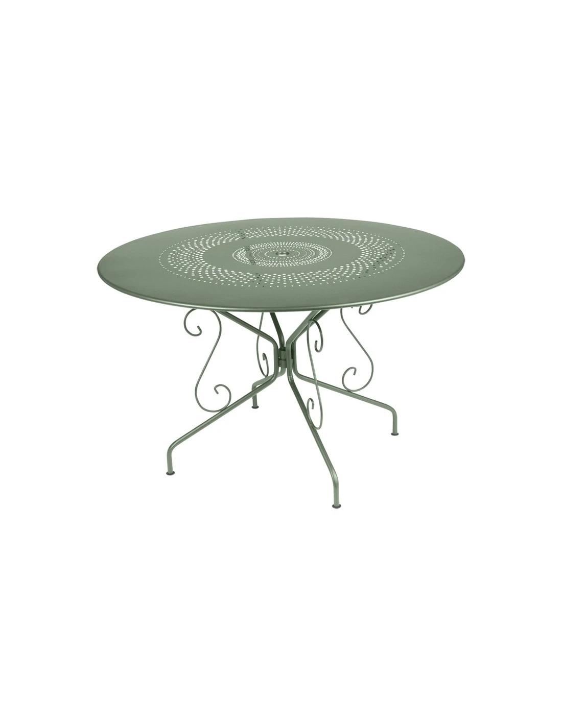 Table De Jardin Montmartre D.117 Cm - Métal Ronde - Vert Opaline 3 Table De Jardin Montmartre D.117 Cm - Métal Ronde - Vert Opaline