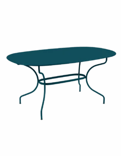 Table De Jardin Opéra Ovale 160 X 90 Cm - Métal Acier - Bleu Acapulco