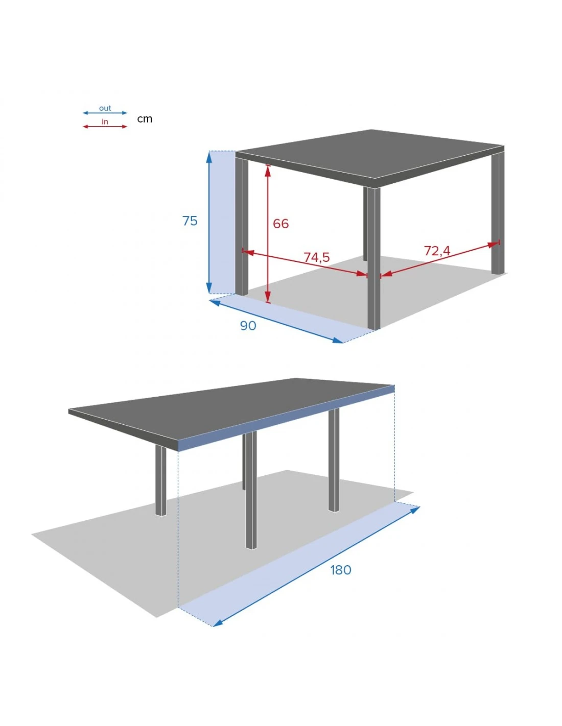 Table De Jardin Piazza Graphite Extensible 8 Places - Aluminium 8 Table De Jardin Piazza Graphite Extensible 8 Places - Aluminium – Image 6