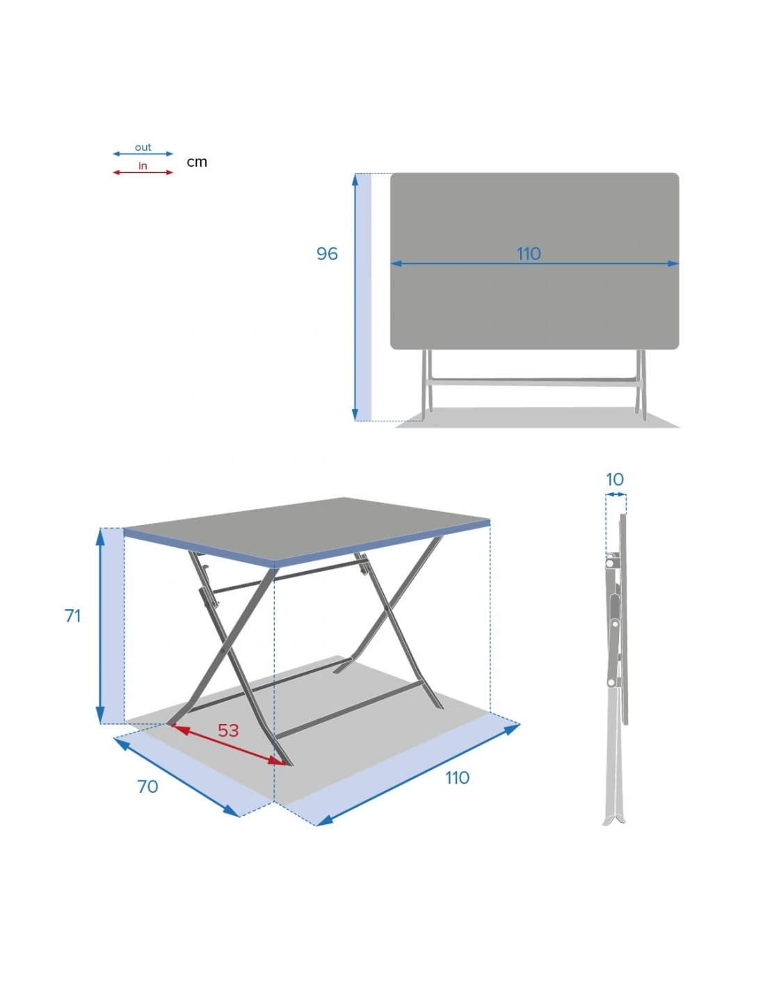 Table De Jardin Rectangle Greensboro Pliante 4 Places - Ambre 6 Table De Jardin Rectangle Greensboro Pliante 4 Places - Ambre – Image 4