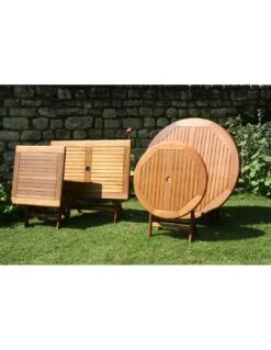 Table De Jardin Sophie Pliante Ronde En Eucalyptus - 80 Cm -Garantia Soldes Magasin table de jardin sophie pliante ronde en eucalyptus 5