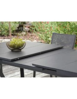 Table De Jardin VITA Extensible 180/240 X 100 Cm - Aluminium Et Céramique - Graphite / Gris -Garantia Soldes Magasin table de jardin vita extensible 180240 x 100 cm aluminium et ceramique graphite gris 1