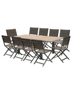 Table De Jardin Allure Extensible 10 Places - Aluminium Imprimé Effet Bois 21 Table De Jardin Allure Extensible 10 Places - Aluminium Imprimé Effet Bois -Garantia Soldes Magasin table extensible allure 10 places aluminium imprime effet bois 1 8