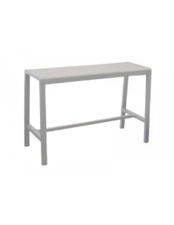 Table Haute Antonino - 160 X 66 Cm Aluminium/Lattes - Blanc