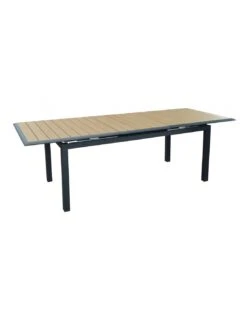 Table Louisiane II Extensible - Aluminium Graphite Plateau OAK - L.147/187 X L.80 X H.76 Cm -Garantia Soldes Magasin table louisiane ii extensible aluminium graphite plateau oak 1