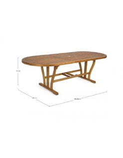 Table Ovale Extensible Acacia Noémi 180/240 X 100cm -Garantia Soldes Magasin table ovale extensible acacia noemi 180240 x 100cm 1 5