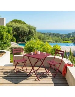 Table Pliante Carrée Greensboro 2 Places - Bordeaux -Garantia Soldes Magasin table pliante carree greensboro 2 places coloris au choix 1