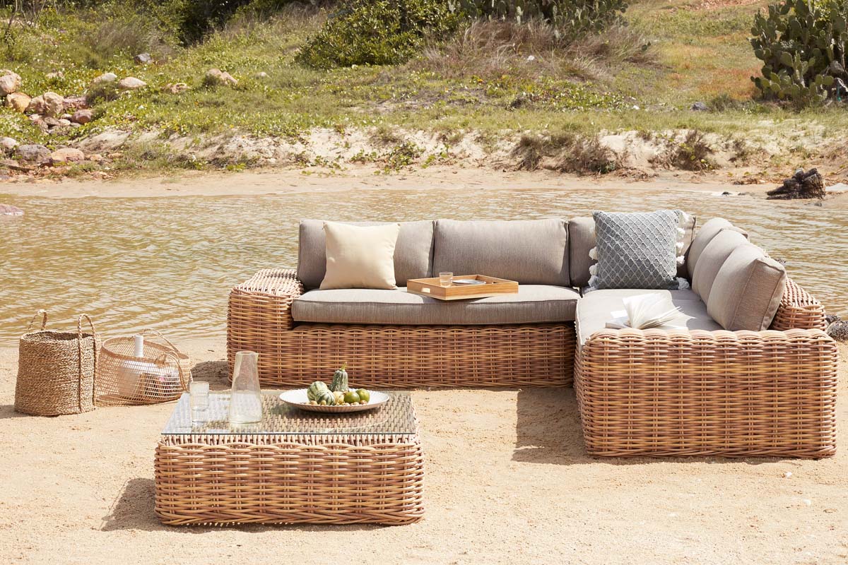 Garantia Soldes Magasin -Garantia Soldes Magasin CANAPE ANGLE JUNE RESINE TRESSEE AUJARDINDECHLOE zoom